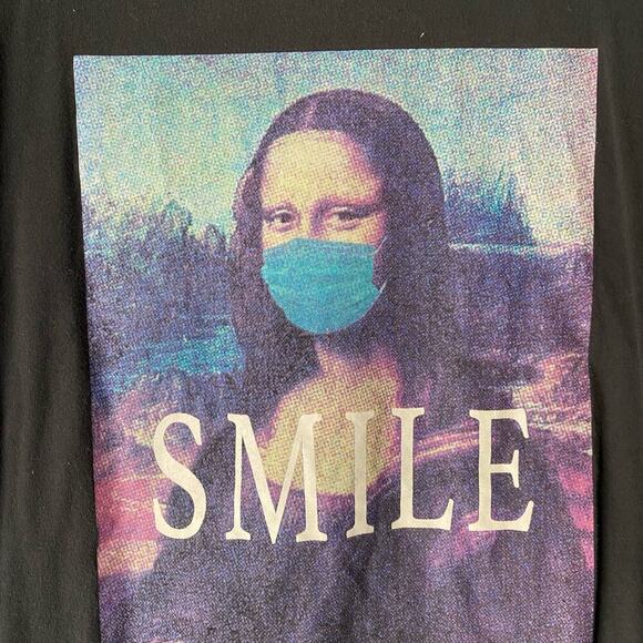 La‎ LA Land Creative sz M Mona Lisa face mask graphic tee - Picture 3 of 5